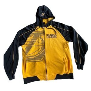 adidas‎ Los Angeles Lakers Courtside Full Zip Hoodie - Gold/Black Mens Large